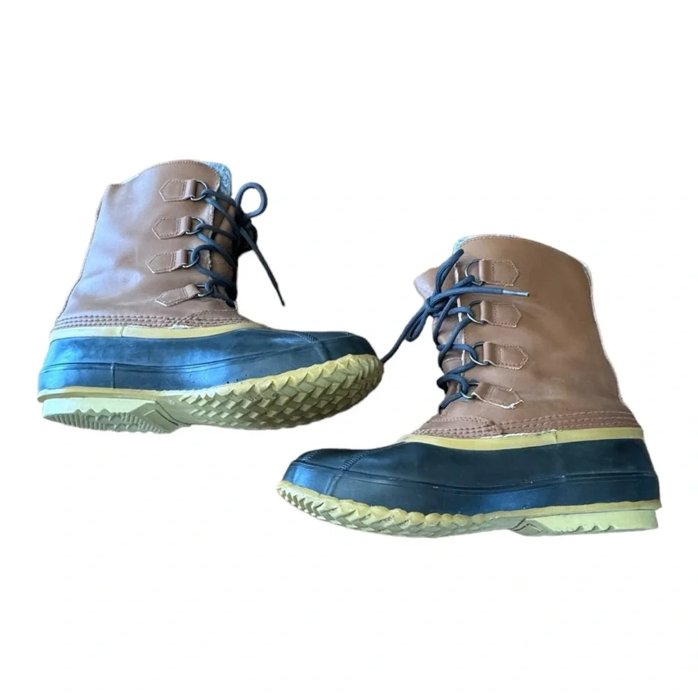 Sorel 1964 Pac Cayenne Leather Lace Waterproof Rubber Duck Boots Men’s Size 10
